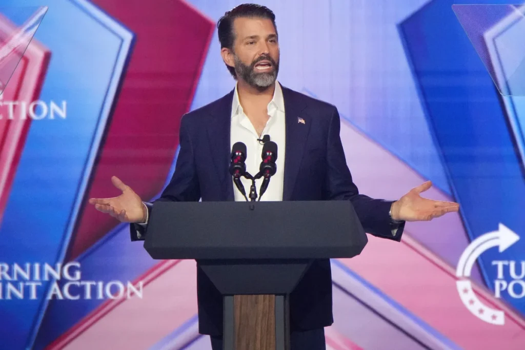 Donald Trump Jr., special advisor to Kalshi and investor in Polymarket, speaks at the Phoenix Convention Center