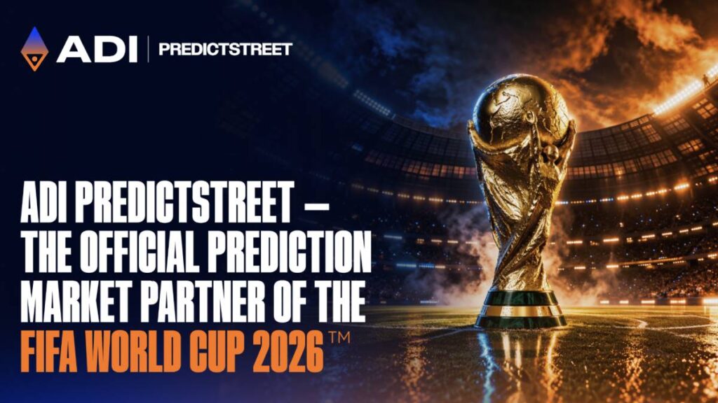 ADI Chain announced that ADI Predictstreet will partner with Fanatics Markets and be the Official Prediction Market Partner of the FIFA World Cup 2026™ - marking FIFA's first-ever global partner in the prediction market category.